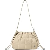 WESTBRONCO Puffer Hobo Bags for Women Puffy Nylon Shoulder Bag, Women's Quilted Handbags with Shoulder Wide Strap