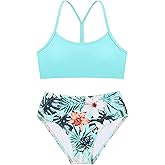Weixinbuy Girls Swimsuits Bikini Set Kids Bathing Suit Bikini Top Bottom 2Pcs Teen Girls' Swimwear Set