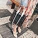 Women PVC Clear Quilted Shoulder Strap Transparent Bag Waterproof Chain Purse Handbag (Black)