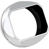 Haoge Square Metal Lens Hood for Fujifilm X100VI Fuji X100V X100F X100T X100S X70 Camera Silver with 49mm UV Filter Adapter Ring LH-XVI100S