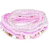Fuqimanman2020 Bohemian Crystal Beaded Stackable Bracelets Handmade Colorful Crystal Pearl Seed Beads Bracelets for Women Jewelry