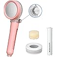 Filtered Handheld Shower Head with Vitamin C & Sediment Filter, High Pressure Water Flow, Water Saving, Reduces Chlorine for Dry Skin & Hair, On/Off Switch, Made in Korea, Spa-Like Shower- Peony Pink