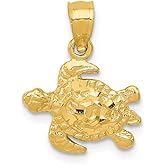 The Black Bow 14k Yellow Gold Diamond Cut Sea Turtle Necklace