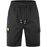 Mens Casual Twill Cargo Shorts Cotton Drawstring Classic Cargo Stretch Short with 6 Pockets