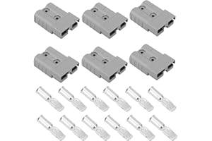 6pcs Connector Plug Kit, 50A 600V Quick Battery Connect Jumper Cable Plug Suitable for Anderson Products Recovery Winches Mot