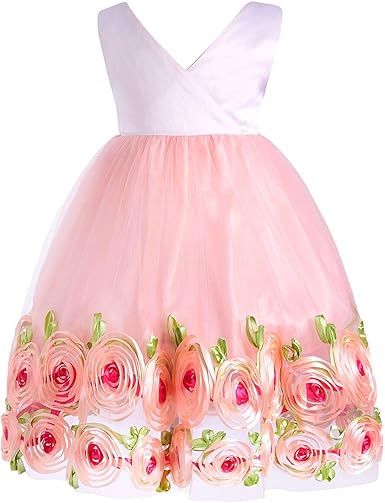 3d flower girl dress