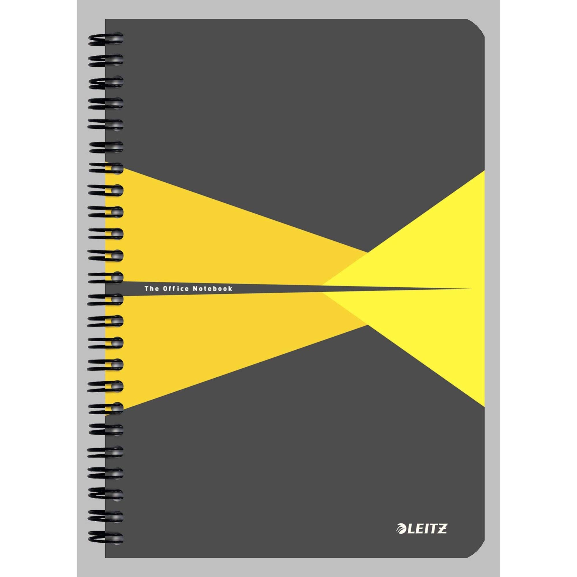 Leitz 44580085 Office Writing Pad A5 Squared, Spiral Bound Chequered yellow