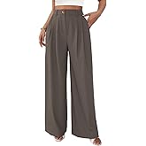 Women's Wide Leg Dress Pants High Waisted Loose Fit Business Casual Work Trousers with Pockets 2025