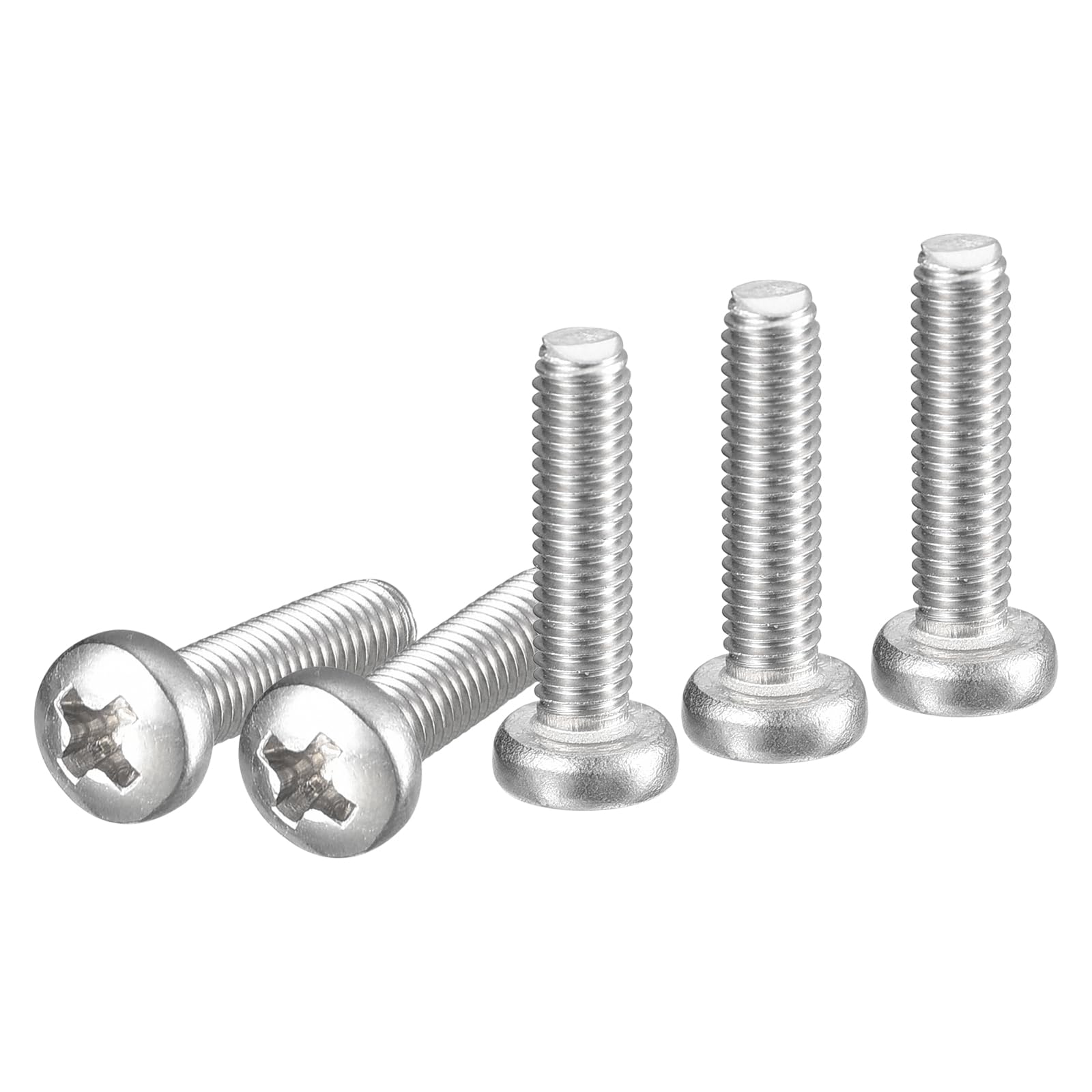 DTGN M3x12mm Pan Head Machine Screws, 60Pcs 304 Stainless Steel, Phillips Drive, Metric Coarse Full Thread, Bright Finish, Screws Bolts Kit — image 1