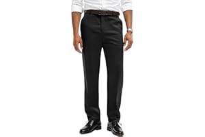 Comdecevis Mens Classic Fit Dress Pants 28"/30"/32" Wrinkle-Resistant Trousers with Pockets for Work,Golf,Business,Casual