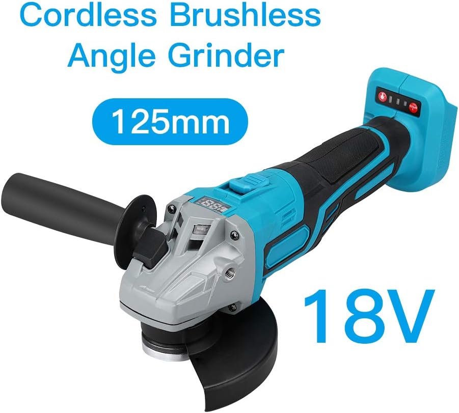 Elikliv Angle Grinder, Cordless Brushless Angle Grinder Powerful Tool 18V Liion 125mm Ddgital