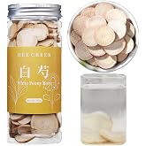 Hee Creek White Peony Root Large Slices for Tea 180g/6.35oz Bai Shao Freshly Harvested This Year Chinese Herbal Tea Bulk, Clean, Impurities Free, No Sulfur, No Additives 白芍 甄选白芍片