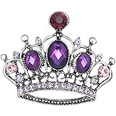 Rhinestone Crown Pin Brooch Women Pin Brooches Purple and Red Crown Lapel Pin Charm Jewelry Clothing Wear Accessori Fashion Couple Gifts