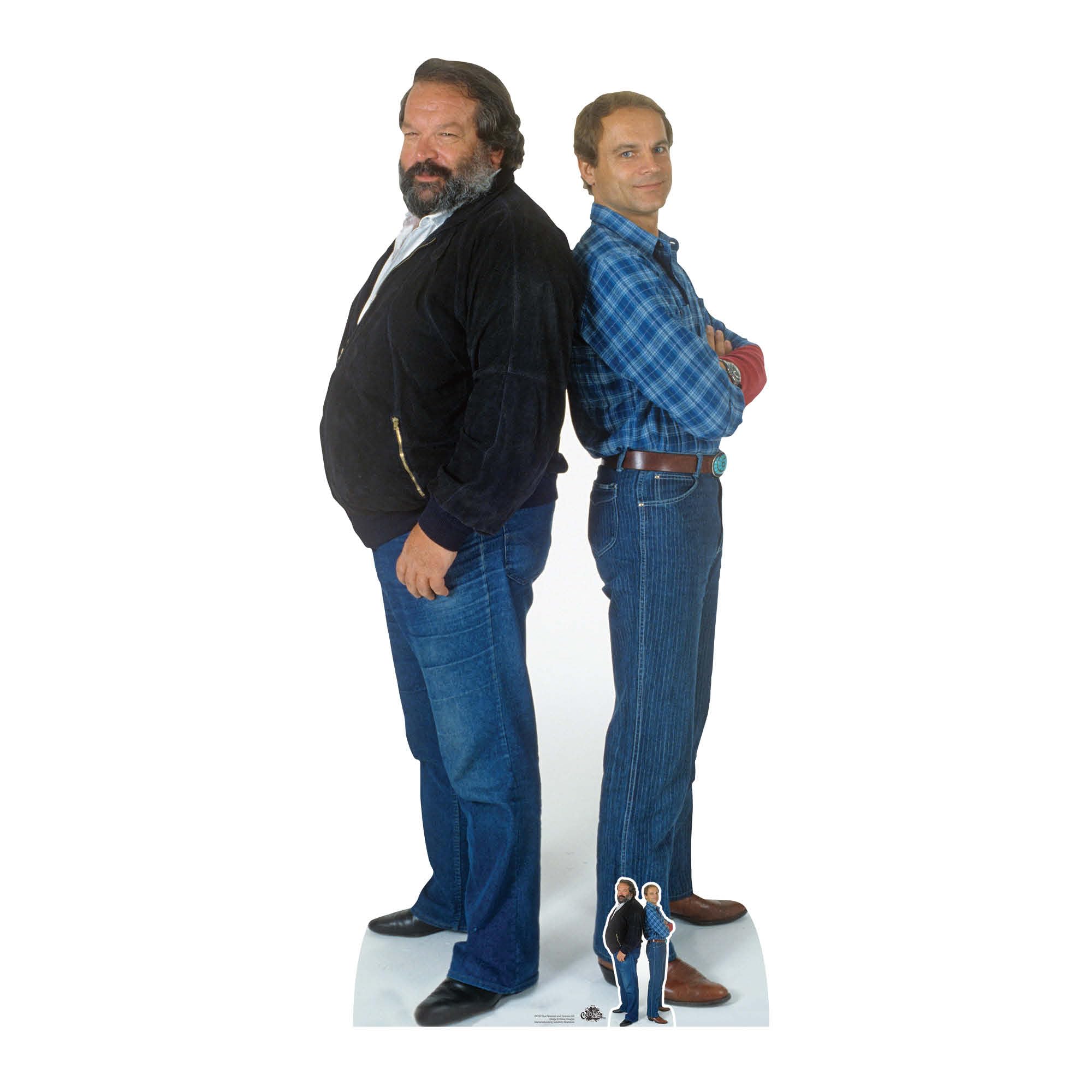 Star Cutouts CS797 Spencer (Carlo Pedersoli) Terence Hill (Mario Girotti) Double Lifesize Cardboard Cutout for Fans, Parties and Events, Bud Terrence