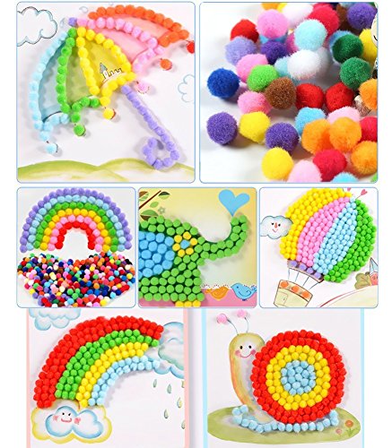 NOBBEE Mini Pom Pom 500 PCS Assorted Pompoms for Craft 0.6 INCH Fuzzy Pompom Balls for Children DIY Supplies Creative Crafts Decorations (500 PCS, 0.6 INCH) - Thumbnail 5