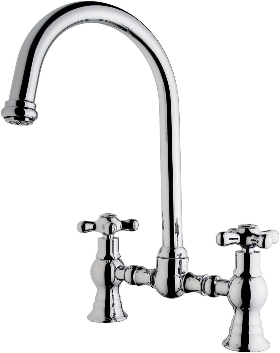 Swirl SinkMounted Traditional Bridge Mixer Kitchen Tap Chrome Amazon
