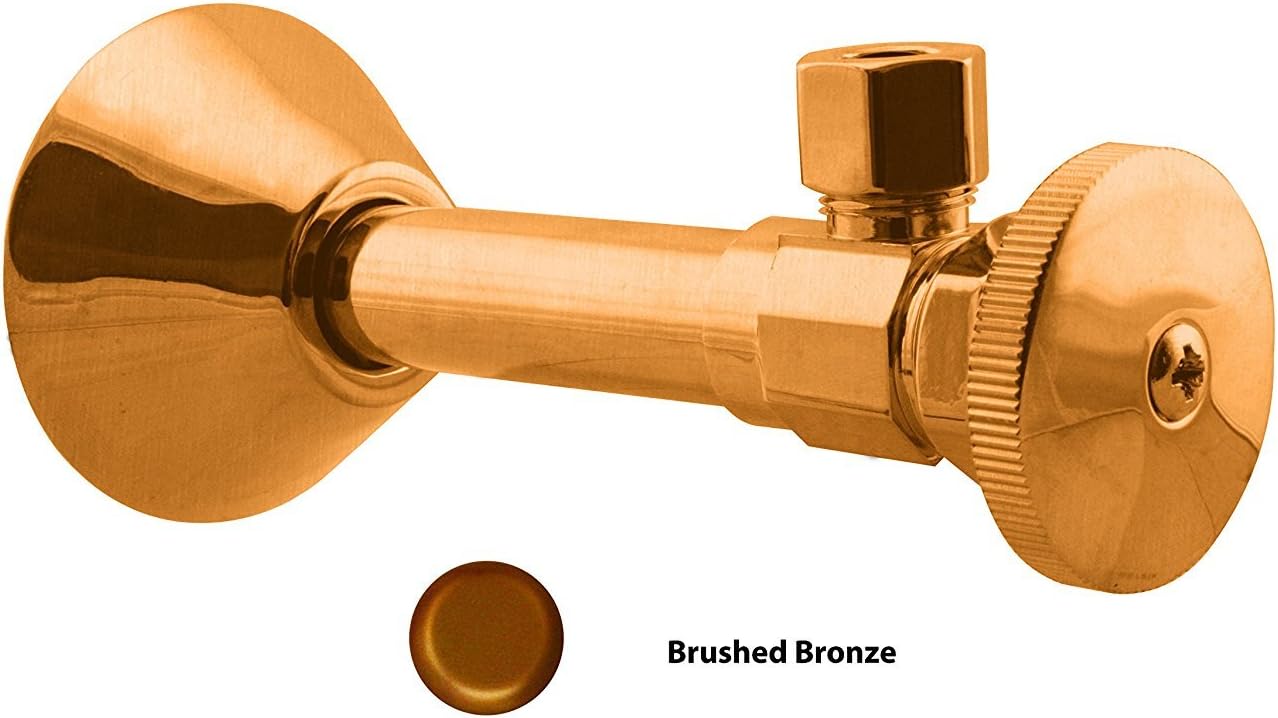 Angle Stop, 1/2 in. Copper Sweat by 3/8 in. comp., D111218 in Brushed Bronze Home