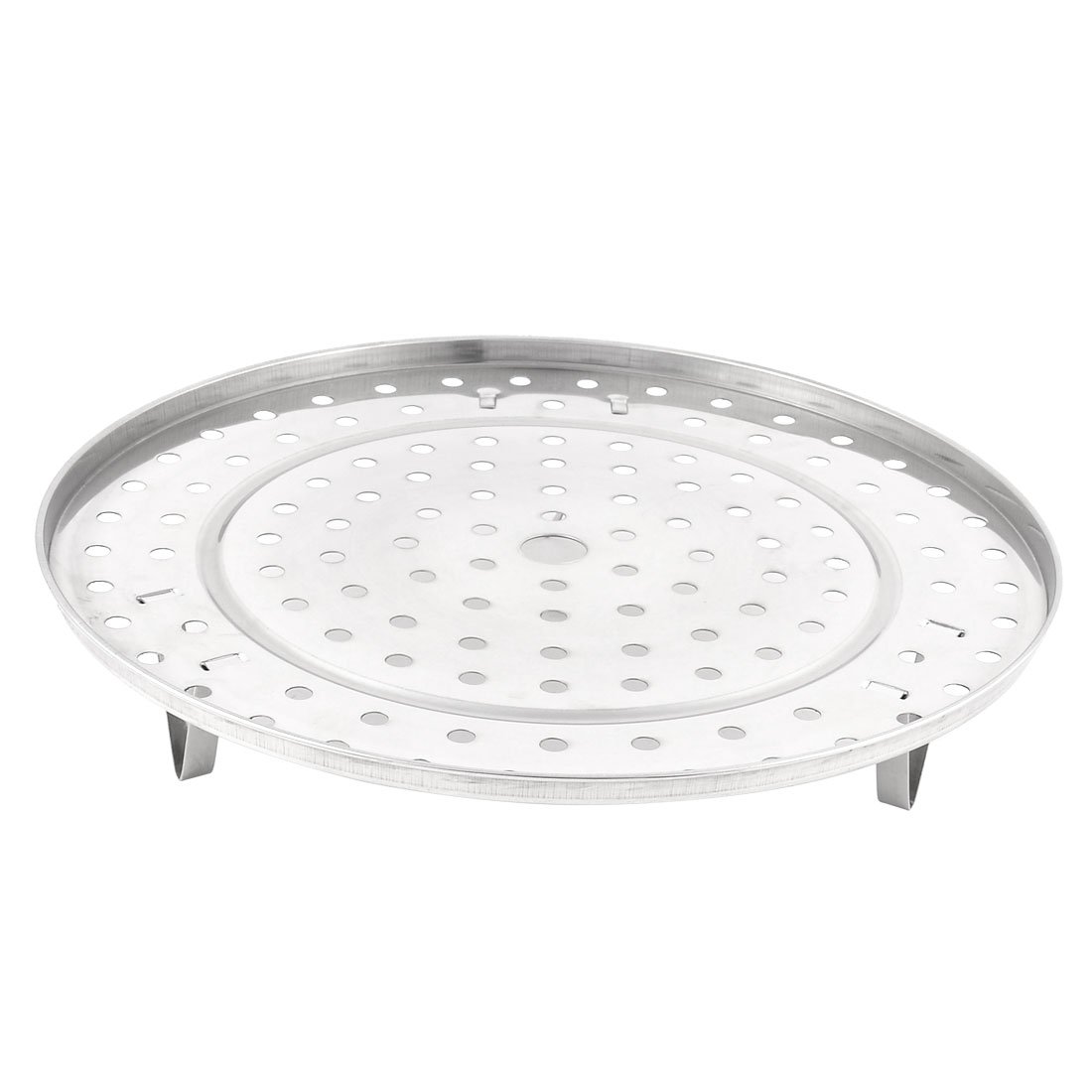 Sourcingmap Round Steel Rack Stand Stainless Steel Kitchen Steaming Rack Stand 28cm Diameter Silver Tone