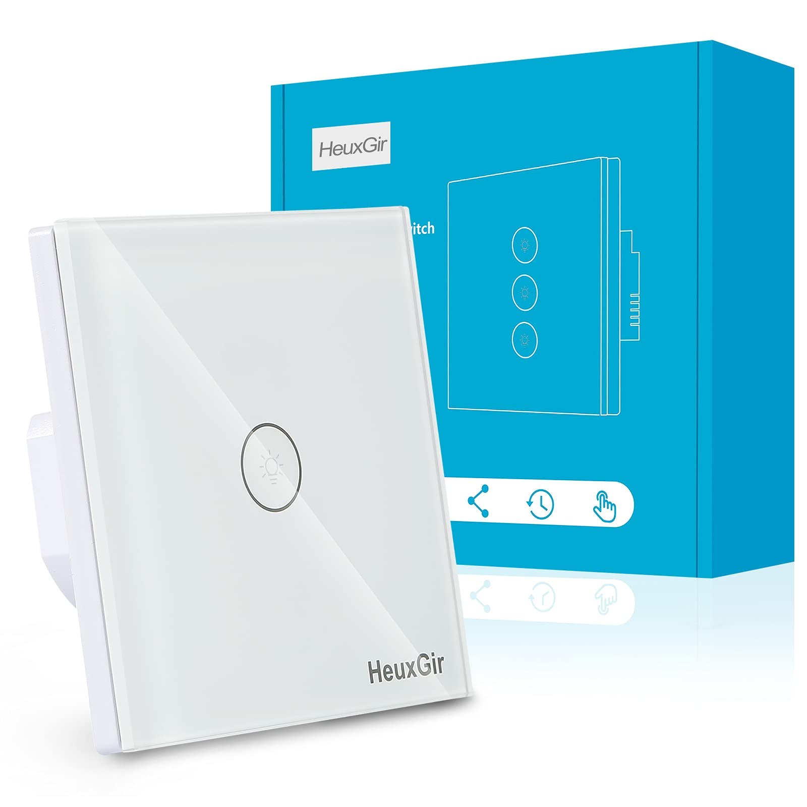 HeuxGir Smart Light Switch, Wifi Wireless Smart Home Switch Work with Smart Life/Tuya App, Compatible with Alexa and Google Home 1-Way