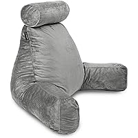 Milliard Extra Large Reading Pillow with Shredded Memory Foam, Wedge Back Rest Pillow for Sitting in Bed with Removable Cover