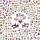 Foxjoy Temporary Tattoos for Kids, 200 Designs, 30 Sheets, 4.2X 2.5 inches (B)