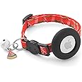 LAFAYI Airtag Cat Collar Breakaway with Bells & Fruit Pendants,Safety Kitten Collar with Apple Air Tag Holder for Girl Boy Cats,Pet Accessories,Gifts(Strawberry)