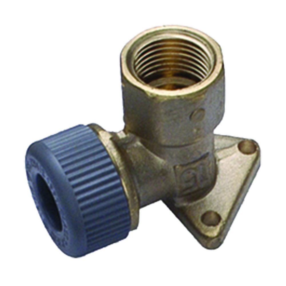 BS7291 Part 1 and 2 Push Fit Wall Plate Elbow, Grey, 15 mm