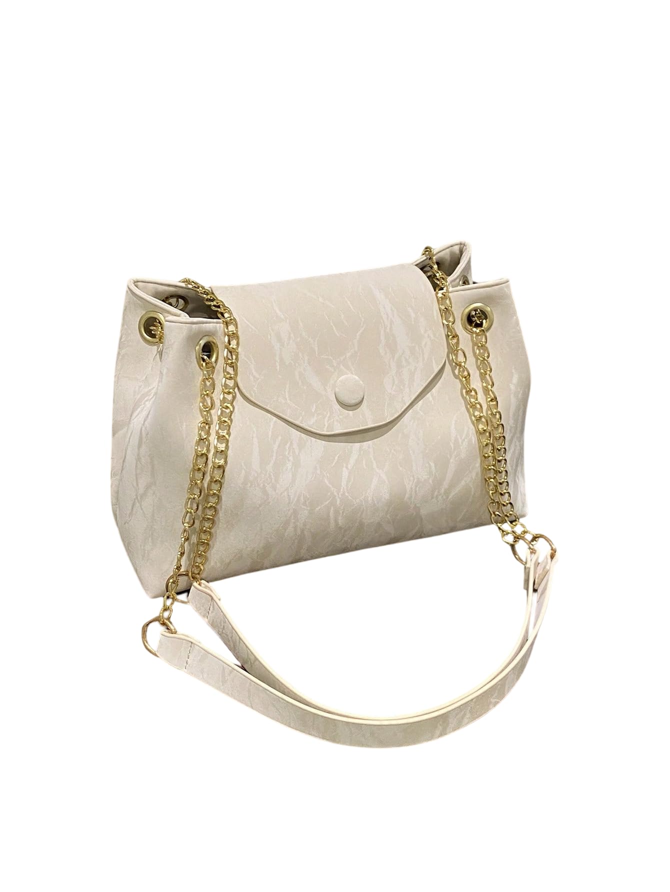 Photo 1 of SweatyRocks Women's Suede Leather Bags Minimalist Chain Shoulder Bag Medium Church Purse Winter Fall White One Size