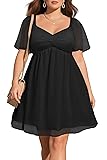 Women Plus Size Graduation Dress Black Homecoming