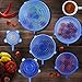 Silicone Lids Upgraded Stretch Lids Reusable Food Cover Lids Smiling Silicone Stretch Lids Food Saver for Bowls and Storage Containers(6 Pack)