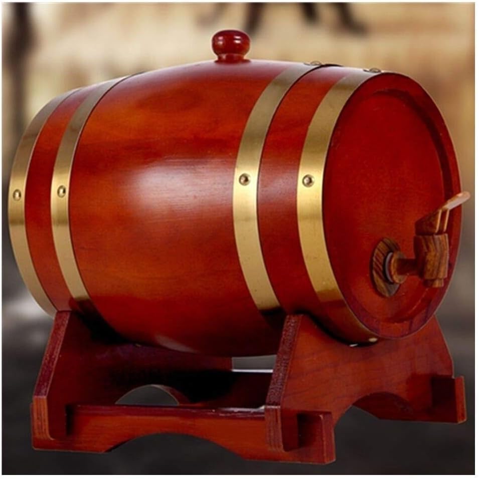 Weinfass Aus Kiefernholz 3L Mit Zapfhahn & Ständer | Für Wein & Whisky - Ideal Für Bar & Geschenk