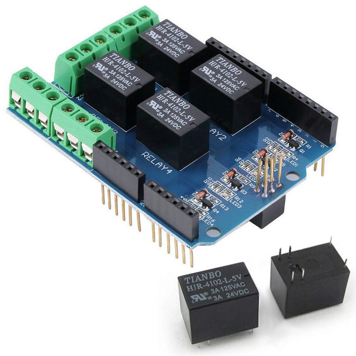 Youmile 4 channel 5v relay shield module for Arduino UNO R3 Relay Shield Interface 4 Four Channel For PIC AVR DSP ARM MCU Arduino UNO R3