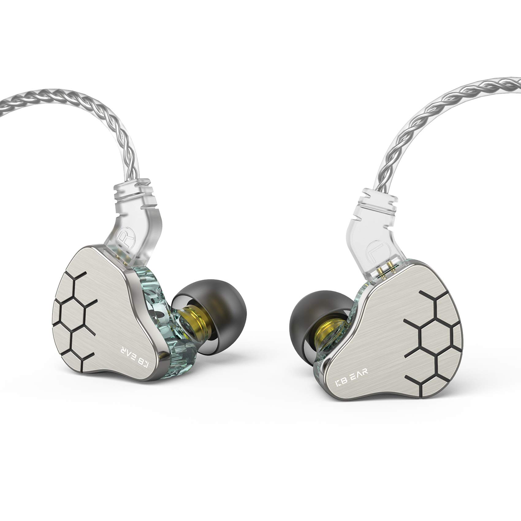 KINBOOFI KBEAR Lark Headphones, Wired Earphones, 1BA 1DD Hybrid Balance Armature with Dynamic In-Ear Monitors Noise Cancelling Hifi Headset IEM for Travel Bus (No mic, Green)