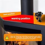 Tomersun 4 Blades Stove Fan Heat Powered Wood Burner Fireplace view 7