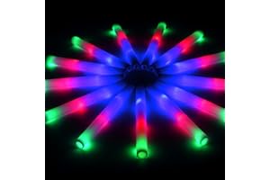 FATLBSEV 60 Pack LED Foam Sticks - Giant Foam Glow Sticks Bulk, Extra Bright & Long Lasting, 3 Modes Colorful Flashing Big Glow Sticks Party Pack for Wedding, Birthday, Glow Party, Raves, Dance, Concert