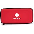 Jipemtra First Aid Hard Case Empty, First Aid Hard Case First Aid EVA Hard Red Medical Bag for Home Health First Emergency Responder Camping Outdoors (Red)