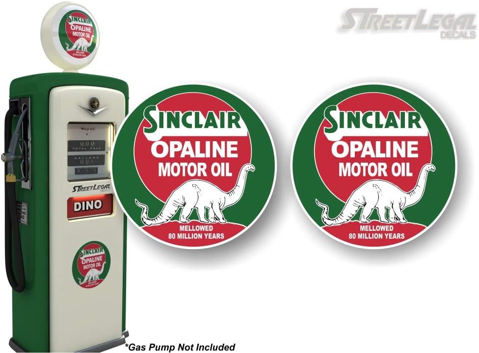 2 Vintage Sinclair Opaline Motor Oil Antique Gas Pump 4