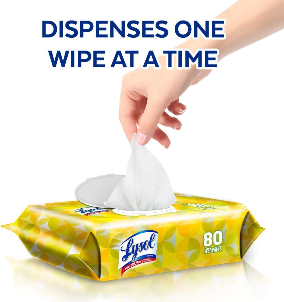 Lysol Disinfecting Handi-Pack Wipes, Lemon and Lime Blossom, White, 480 Count, Pack of 6: Health & Personal Care