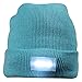 5 LED Lighted Night Fishing Camping Hunting Hiking ON-OFF Knitted Beanie Hat Cap (Sky Blue)