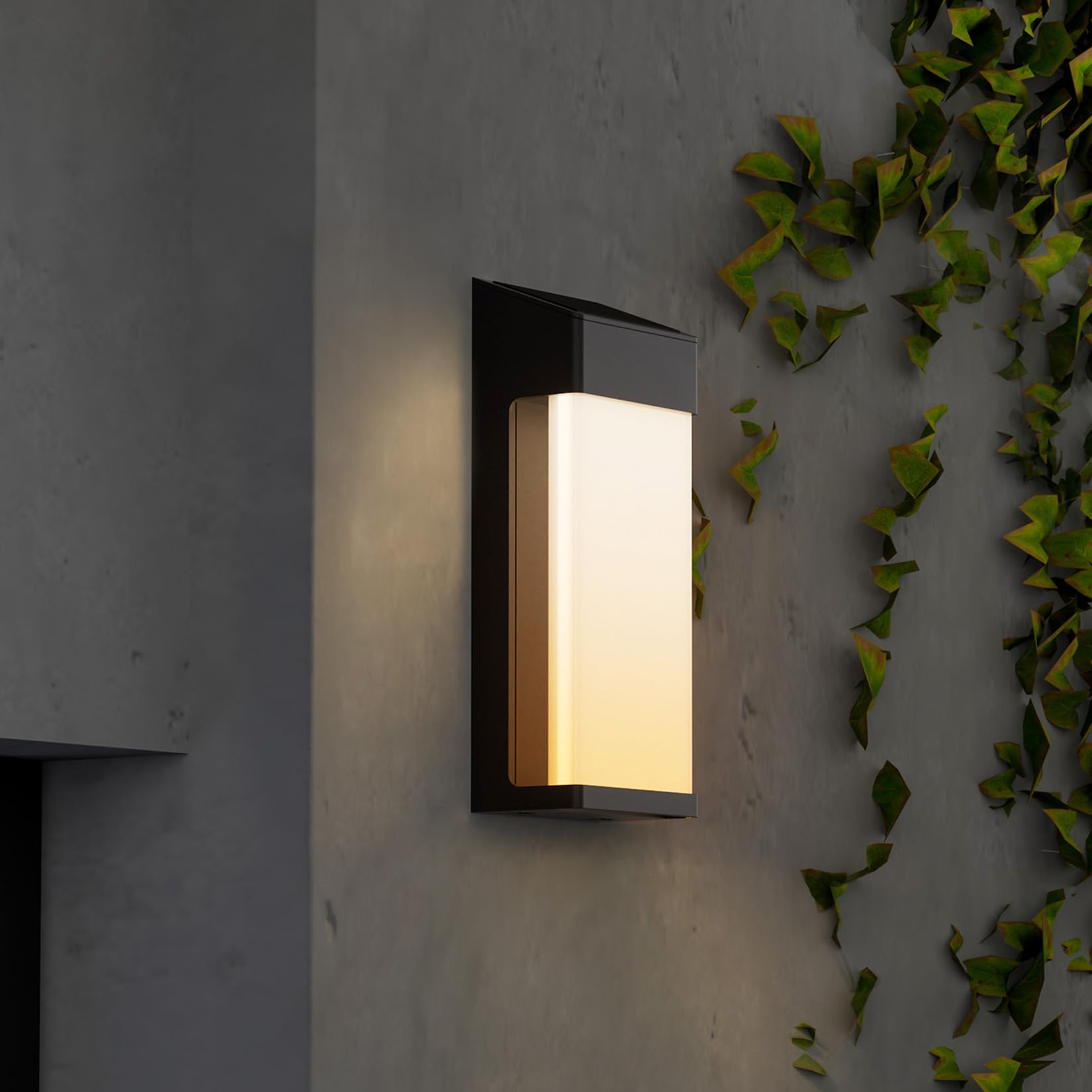 Photo 1 of Solar Yard 4-Pack Outdoor Wall Lights, Light Fixture, LED Exterior Lighting fixtures for Outside, Front Porch Lights, Waterproof Wall Sconce Lantern Lamp for House, Patio, Doorway, Entryway, Square