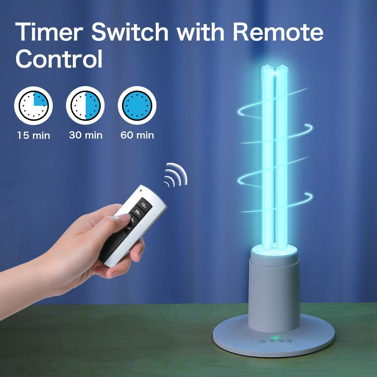 UV Germicidal Lamp 36W Disinfection Lamp with Ozone Sterilization, Remote Control Timer 15 min/ 30 min / 1 Hour, Lamp Cover for Car Living Room Bedroom Household Kitchen Hotel Pet Area: Kitchen & Dining