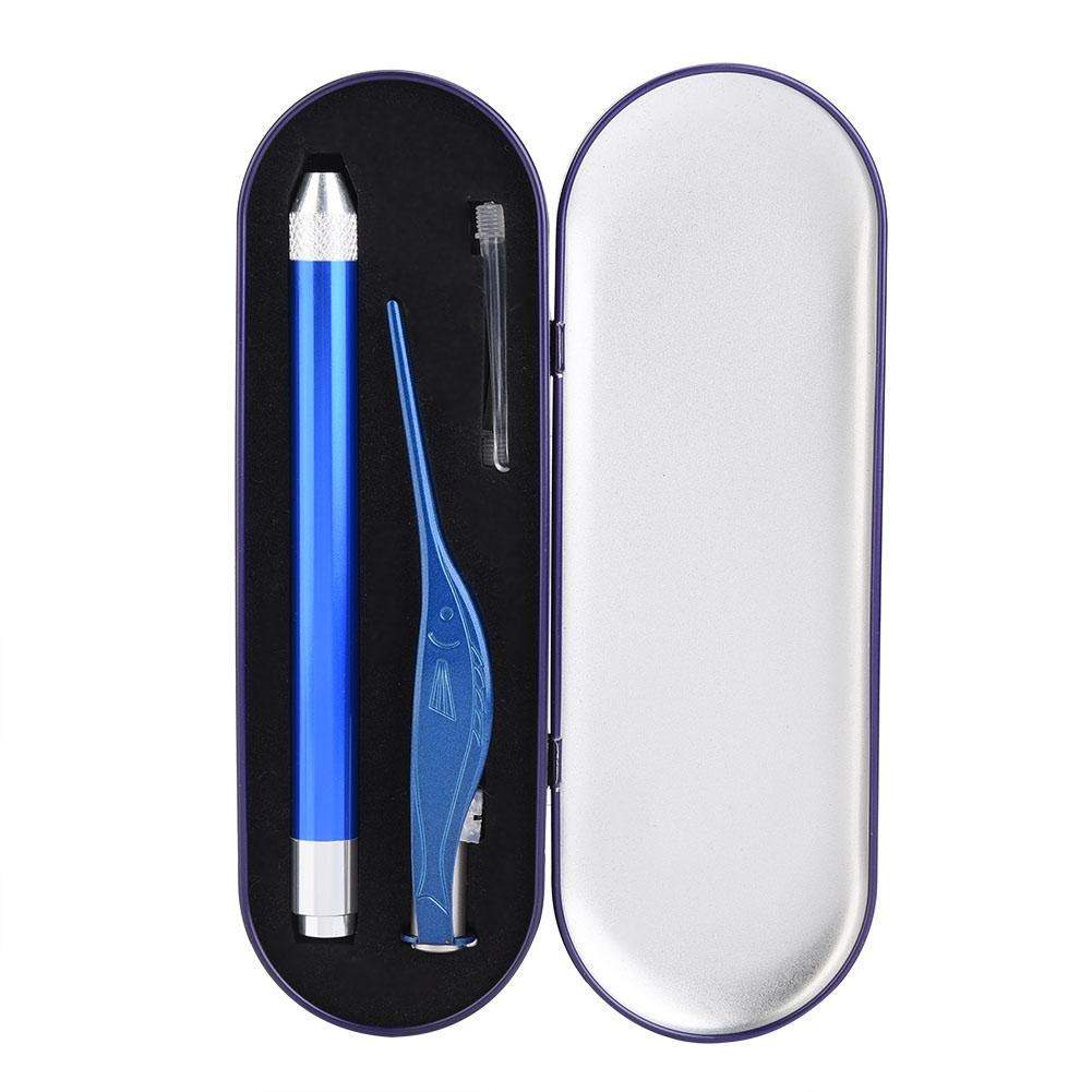 Ear Wax Tweezers，Wax Removal Stainless Steel Luminous Tweezers Selection of Ears for Baby Child Ear Cleaning Set (Blue)