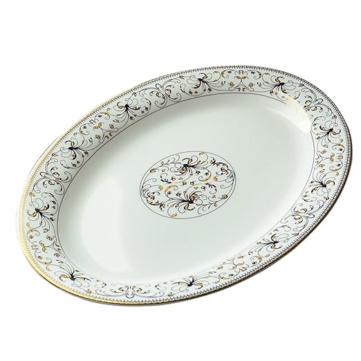 Teller Aus Porzellan 12-Zoll-Bone China Fischgericht Ovale Keramikplatte Große Gedämpfte Fischgericht Mikrowelle Geschirr Pla