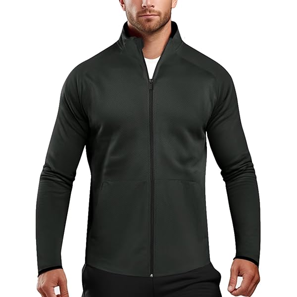 Amazon.com: Athletic Jacket Men Full Zip(Black,S) : Sports