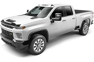 Husky Liners Aeroskin Hood Protector | Fits 2016-2018 Chevrolet Silverado 1500; 2019 Chevrolet Silverado 1500 LD | Low Profile Deflector/Bug Shield - 1 pc., Smoke | 2842123