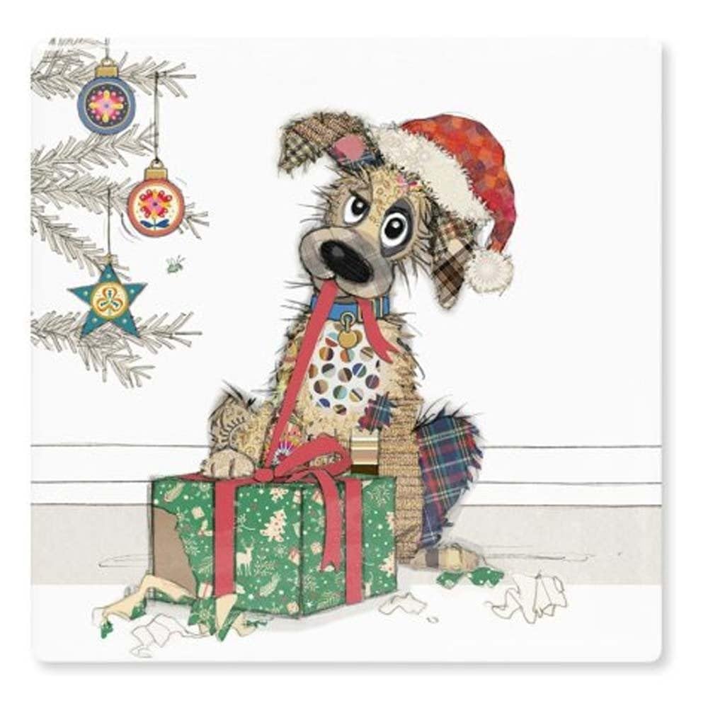 Lesser & Pavey Christmas Drink Coasters | British Designed Eco Cork Drinks Coasters For Modern Homes | Mutt Coasters For Drinks For All Types of Cups & Mug - Bug Art