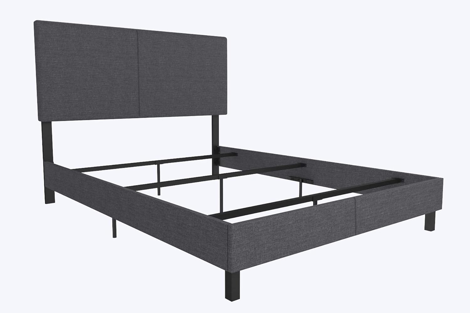 DHP Janford Upholstered Bed with Chic Design | Queen | Grey Linen: Furniture & Decor