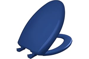 Bemis 7B1200SLOWT 364 Toilet Seat will Slow Close, Never Loosen and Easily Remove, Elongated, Plastic, Colonial Blue