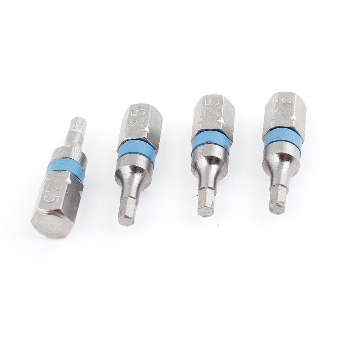 uxcell Magnetic 2.5mm H2.5 Hex Head Screwdriver Bit Silver Tone Blue 4 Pcs