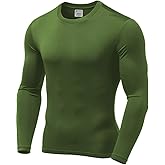 9M Mens Ultra Soft Thermal Shirt - Compression Baselayer Crew Neck Top - Fleece Lined Long Sleeve Underwear